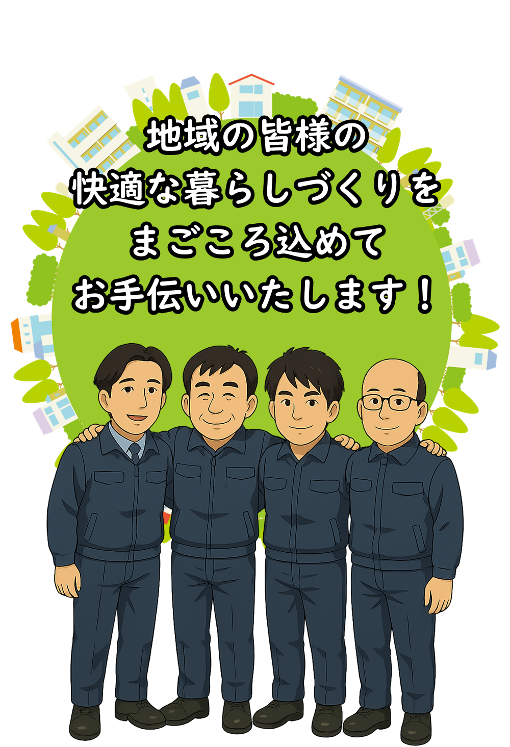地域の皆様の快適な暮らしづくりをまごころ込めてお手伝いいたします！