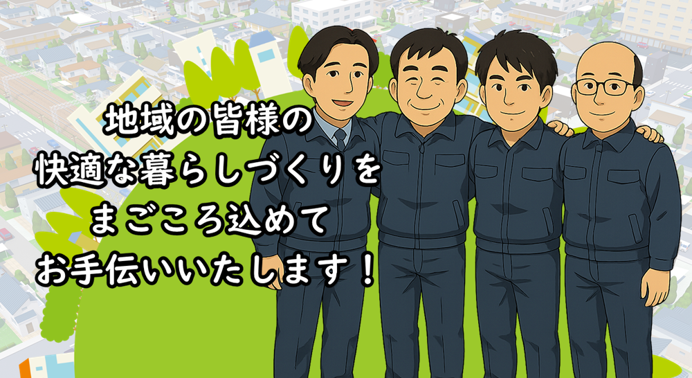 地域の皆様の快適な暮らしづくりをまごころ込めてお手伝いいたします!